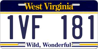 WV license plate 1VF181