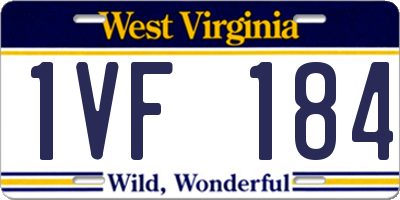WV license plate 1VF184