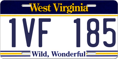 WV license plate 1VF185