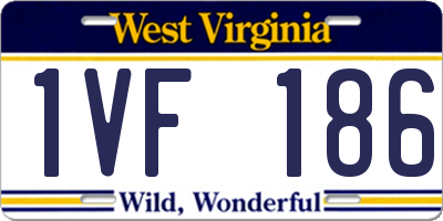 WV license plate 1VF186