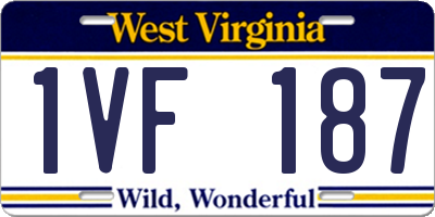 WV license plate 1VF187