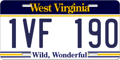 WV license plate 1VF190