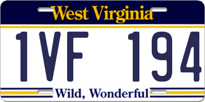 WV license plate 1VF194