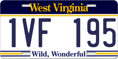 WV license plate 1VF195