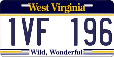 WV license plate 1VF196