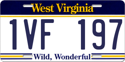 WV license plate 1VF197