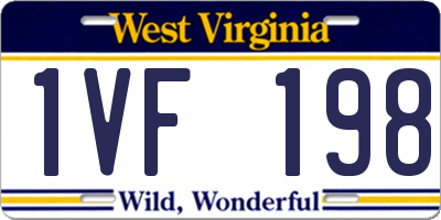 WV license plate 1VF198