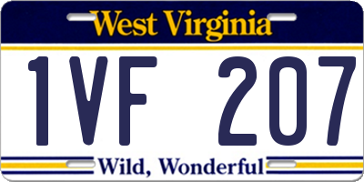 WV license plate 1VF207
