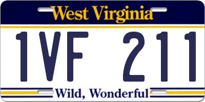 WV license plate 1VF211