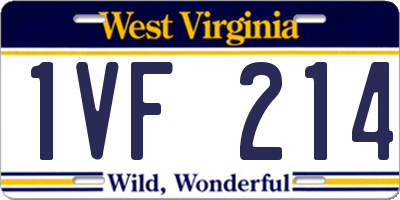 WV license plate 1VF214