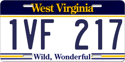 WV license plate 1VF217