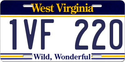 WV license plate 1VF220