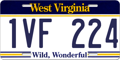 WV license plate 1VF224