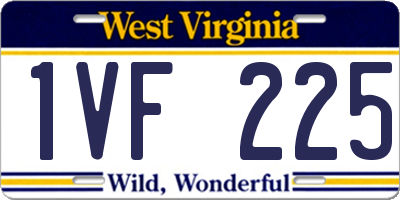 WV license plate 1VF225