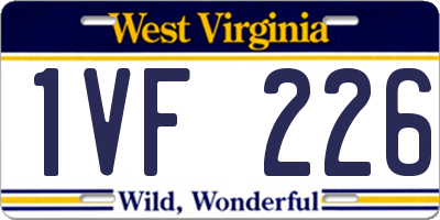 WV license plate 1VF226
