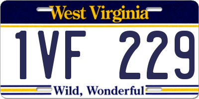 WV license plate 1VF229