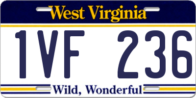 WV license plate 1VF236