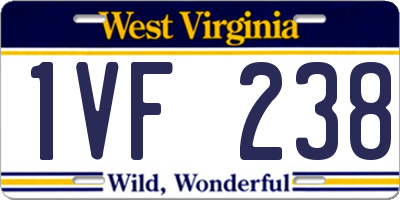WV license plate 1VF238