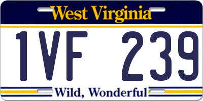 WV license plate 1VF239
