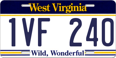 WV license plate 1VF240