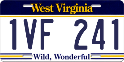 WV license plate 1VF241