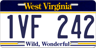 WV license plate 1VF242