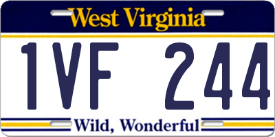 WV license plate 1VF244