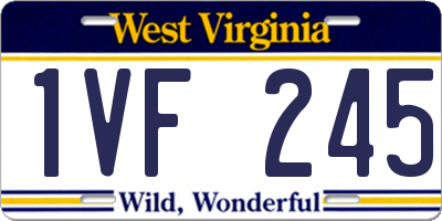 WV license plate 1VF245