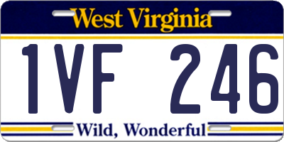 WV license plate 1VF246