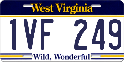 WV license plate 1VF249