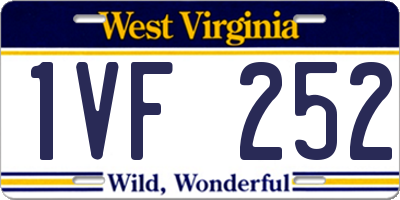 WV license plate 1VF252
