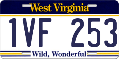 WV license plate 1VF253