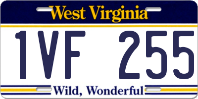 WV license plate 1VF255