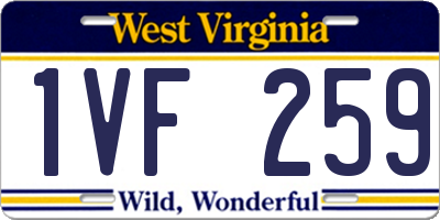 WV license plate 1VF259