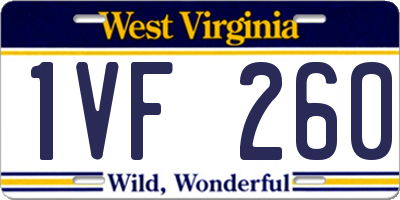 WV license plate 1VF260