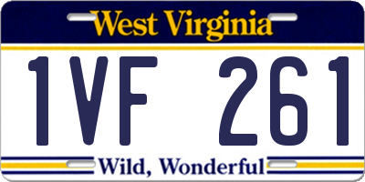 WV license plate 1VF261