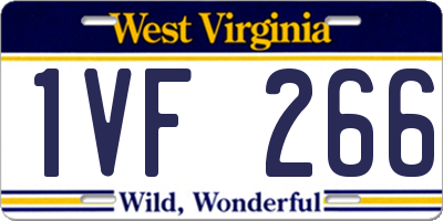 WV license plate 1VF266
