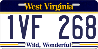 WV license plate 1VF268