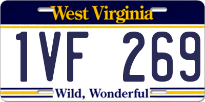 WV license plate 1VF269