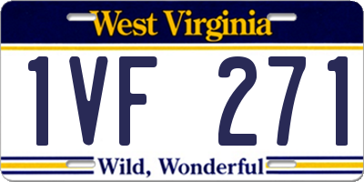WV license plate 1VF271
