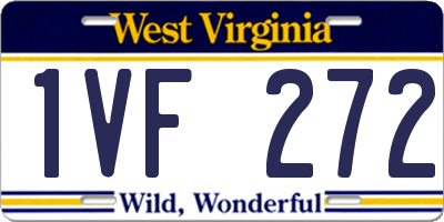 WV license plate 1VF272