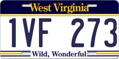 WV license plate 1VF273