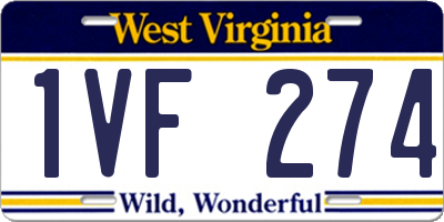 WV license plate 1VF274