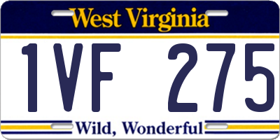 WV license plate 1VF275