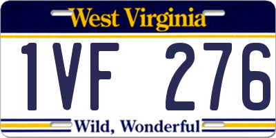 WV license plate 1VF276