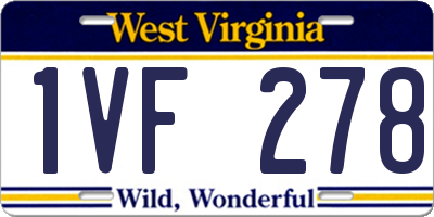 WV license plate 1VF278