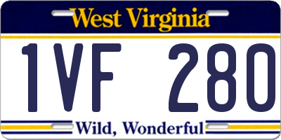 WV license plate 1VF280