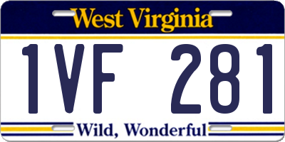 WV license plate 1VF281