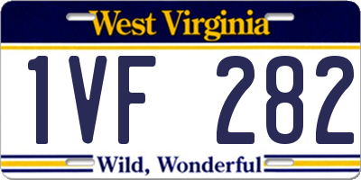 WV license plate 1VF282
