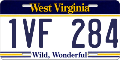 WV license plate 1VF284